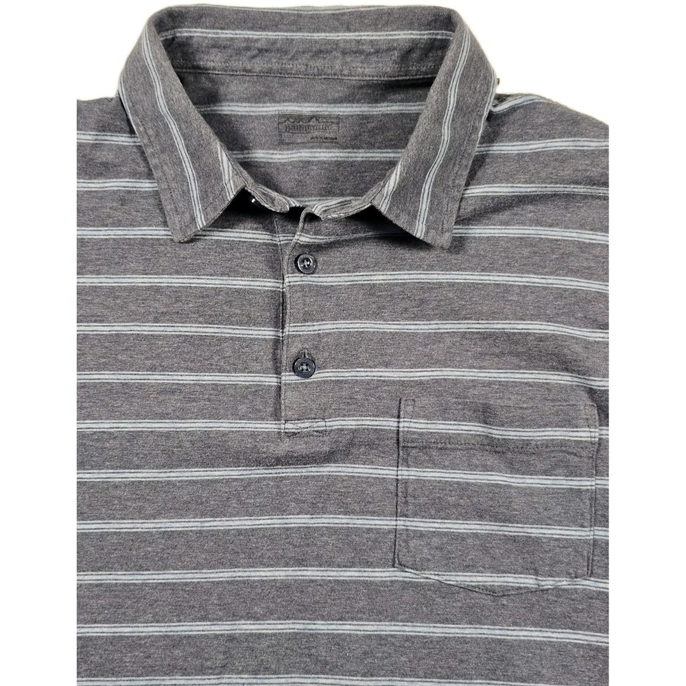 Patagonia 52776 Organic Cotton‎ Everyday Polo Shirt Mens Blue Stripe Pocket SP18